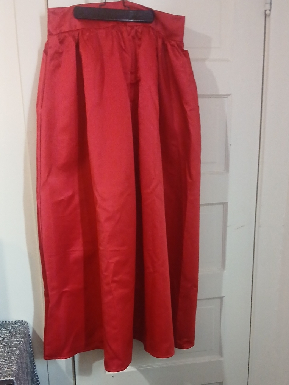 Elegant Red Maxi Skirt with High Waist